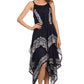 Sakkas Batik Corset Style Bodice Handkerchief Hem Dress