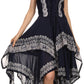 Sakkas Batik Corset Style Bodice Handkerchief Hem Dress