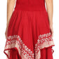 Sakkas Batik Corset Style Bodice Handkerchief Hem Dress