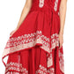 Sakkas Batik Corset Style Bodice Handkerchief Hem Dress