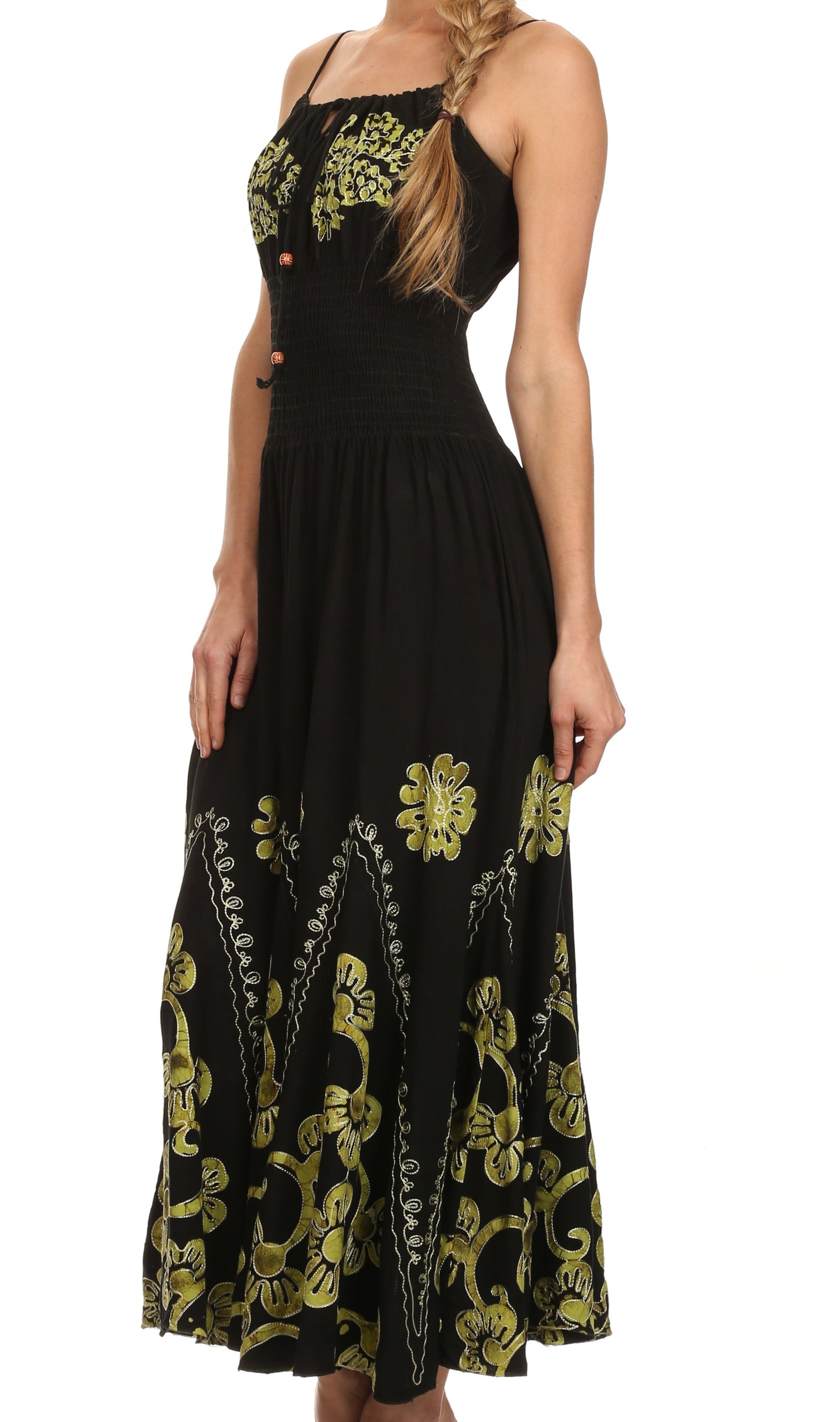 Vestido con bordados Batik de Sakkas con cintura imperio