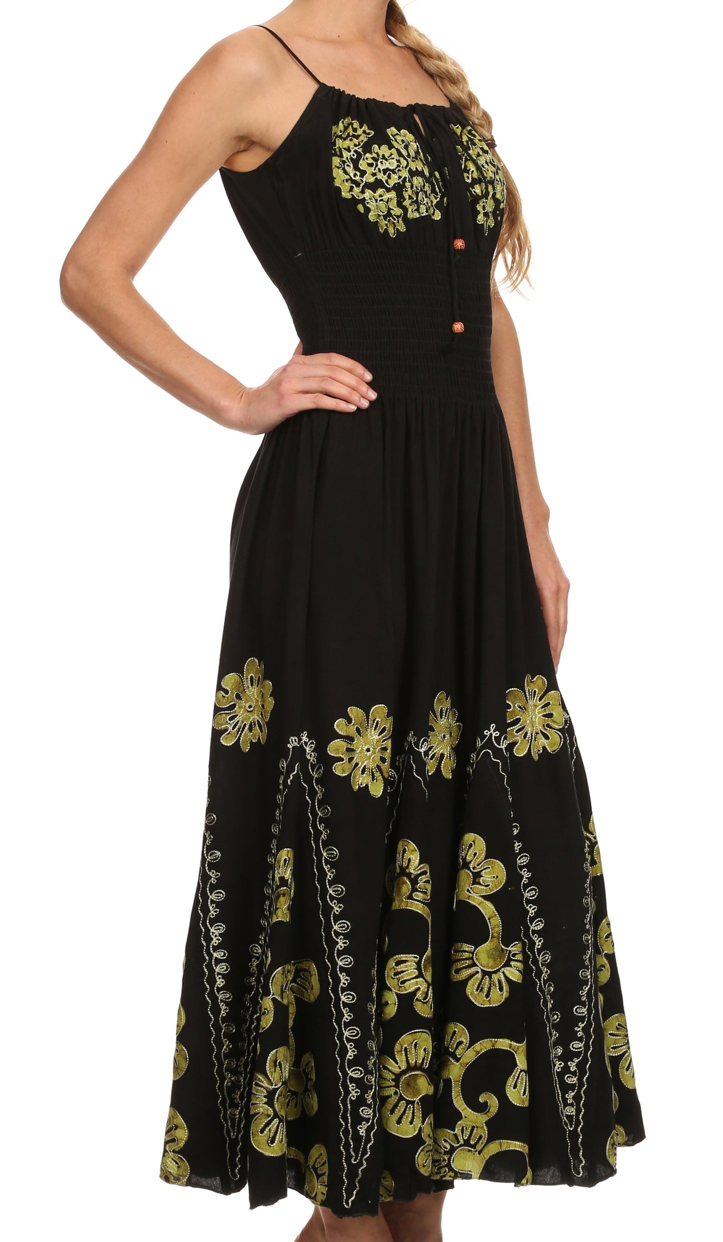 Vestido con bordados Batik de Sakkas con cintura imperio