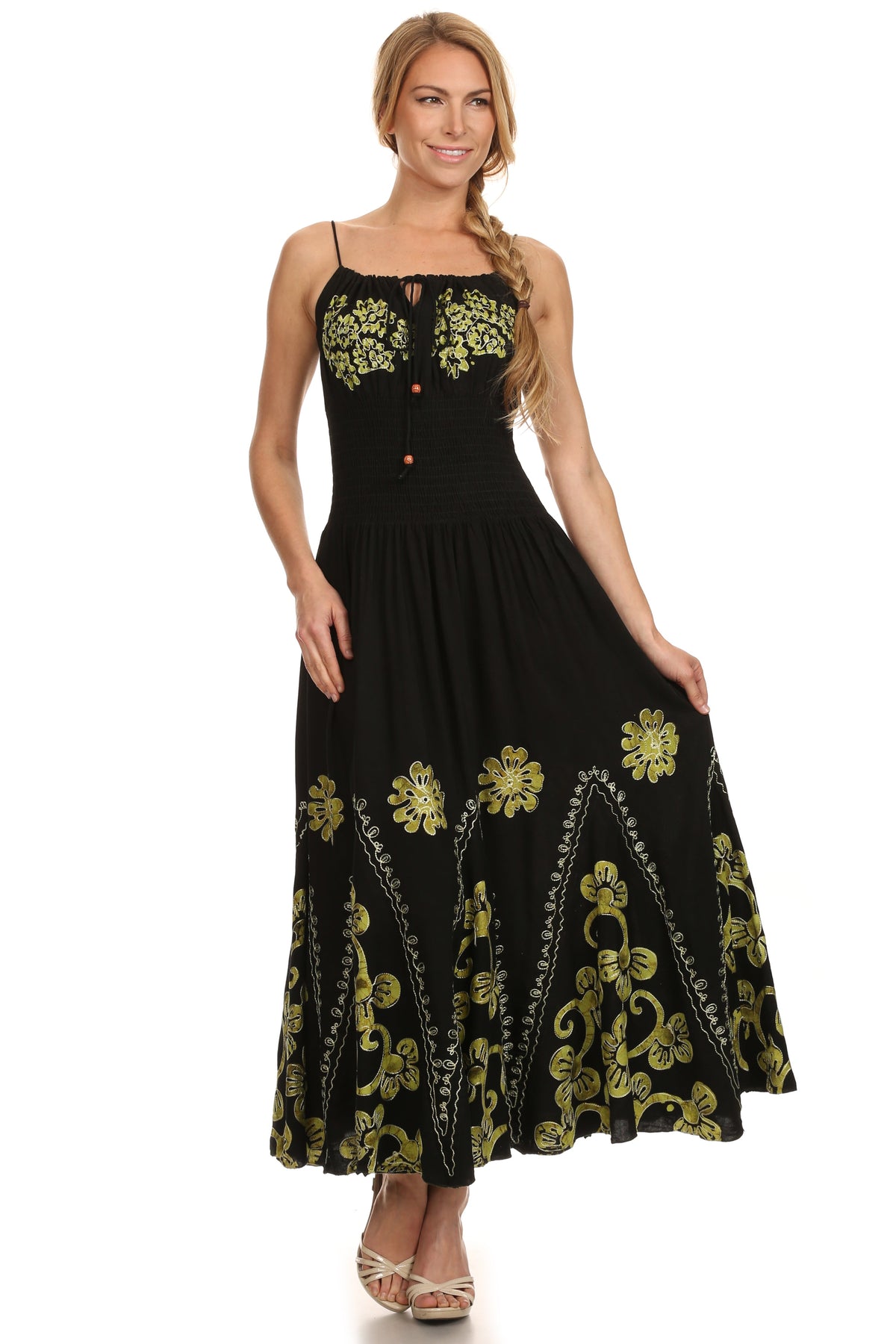 Vestido con bordados Batik de Sakkas con cintura imperio