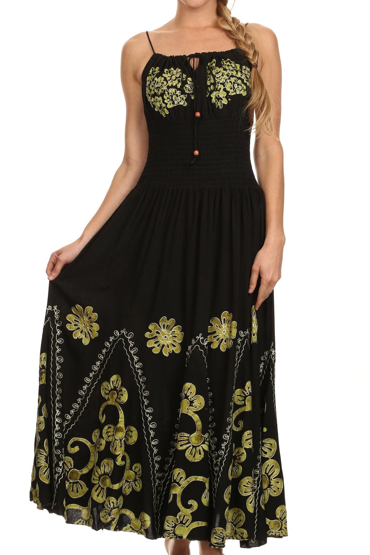 Vestido con bordados Batik de Sakkas con cintura imperio