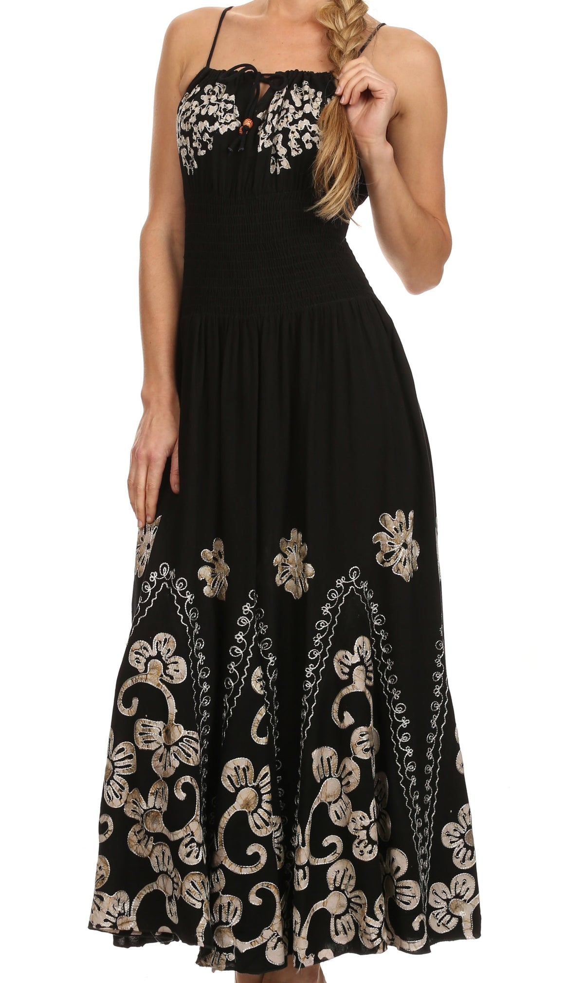 Vestido con bordados Batik de Sakkas con cintura imperio