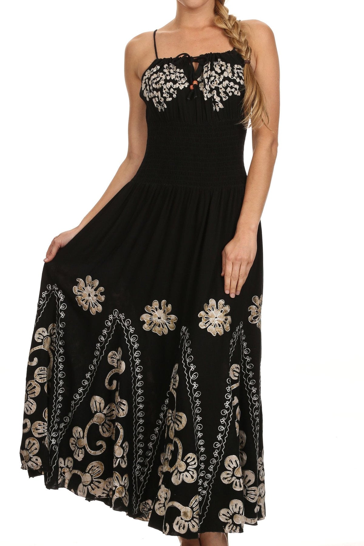 Vestido con bordados Batik de Sakkas con cintura imperio