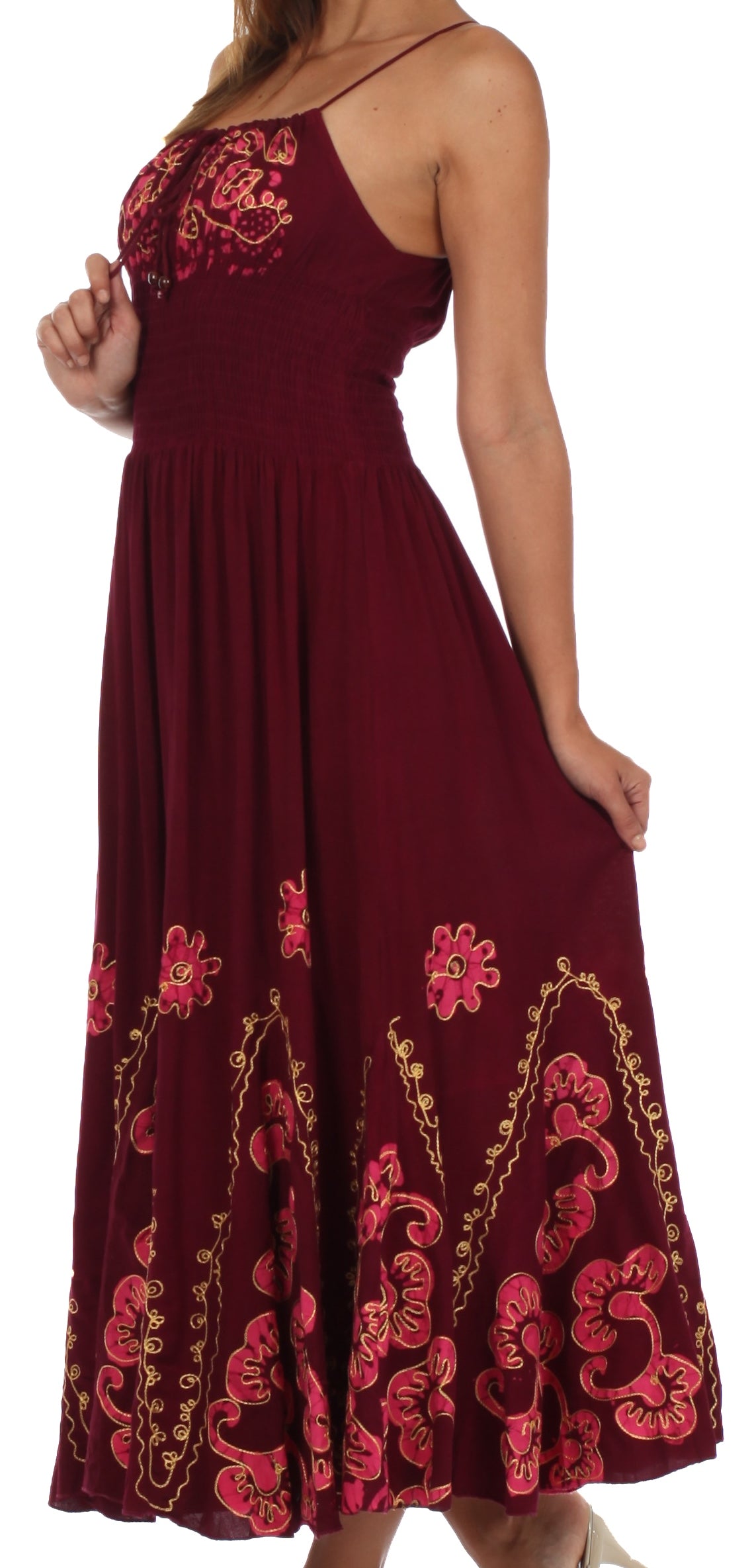 Vestido con bordados Batik de Sakkas con cintura imperio