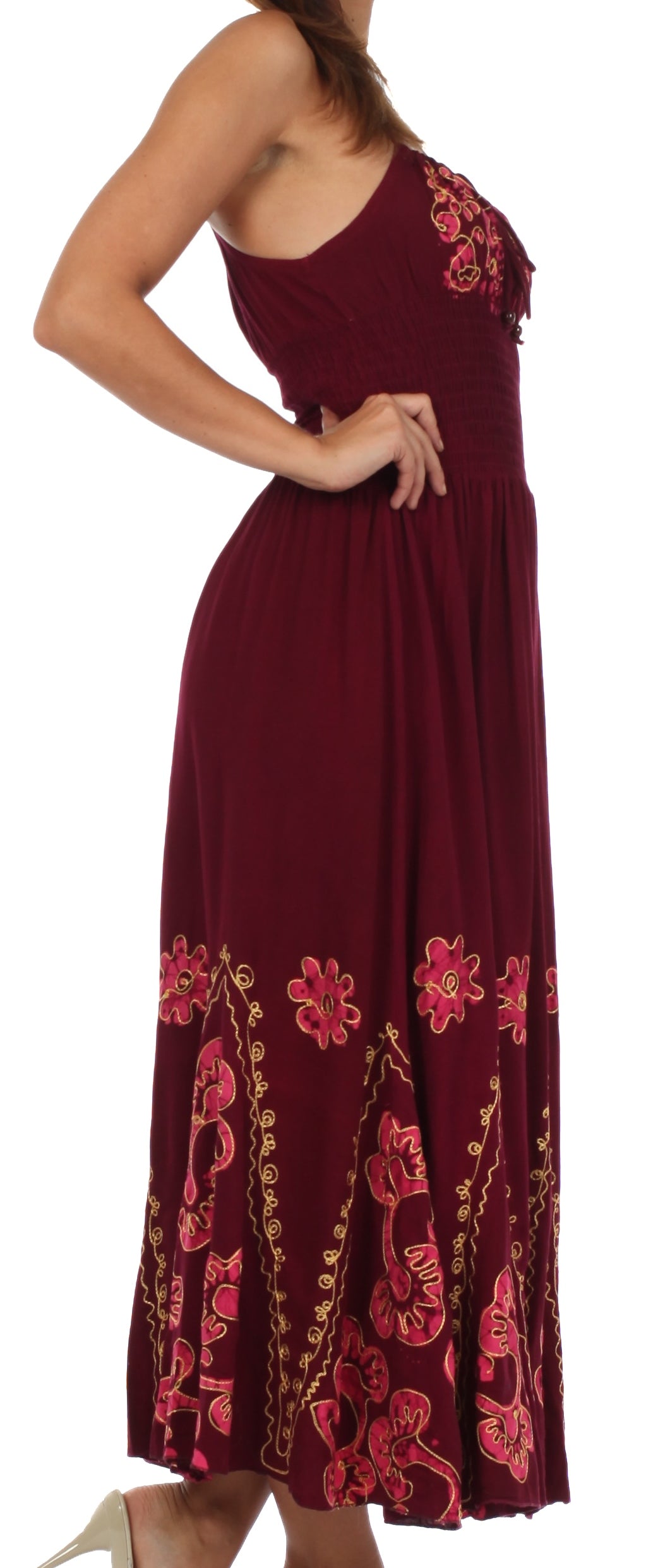 Vestido con bordados Batik de Sakkas con cintura imperio