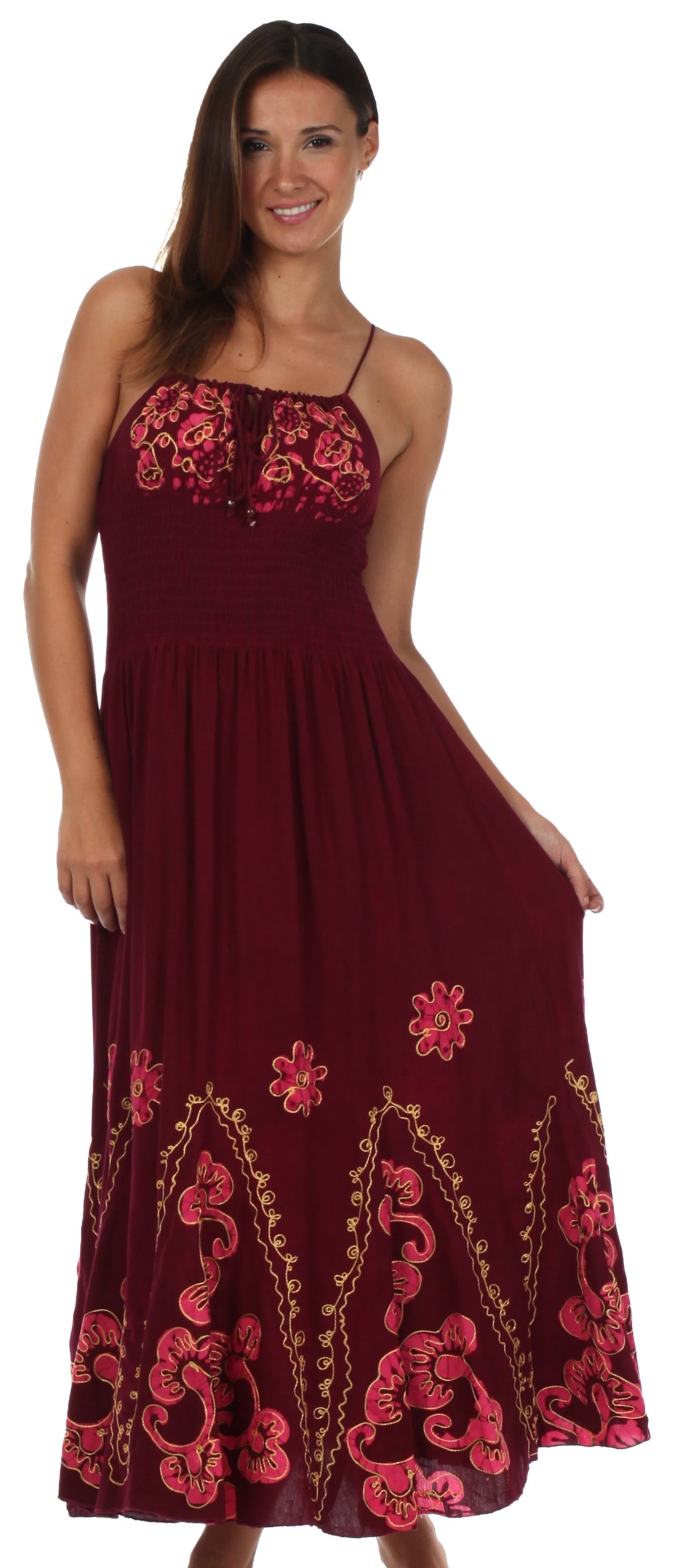 Vestido con bordados Batik de Sakkas con cintura imperio