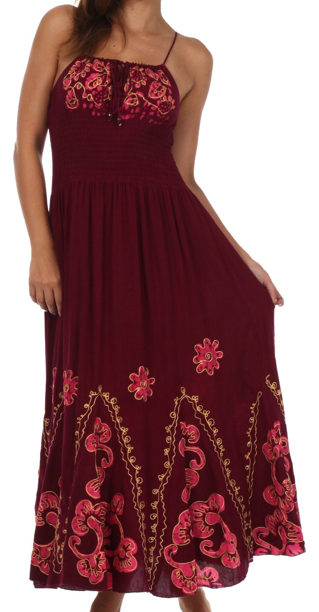 Vestido con bordados Batik de Sakkas con cintura imperio