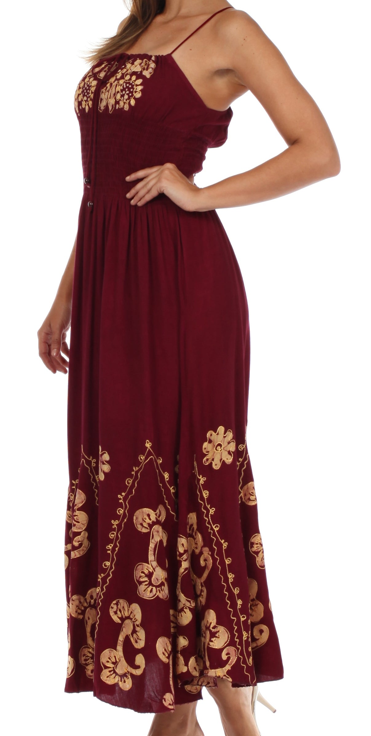 Vestido con bordados Batik de Sakkas con cintura imperio