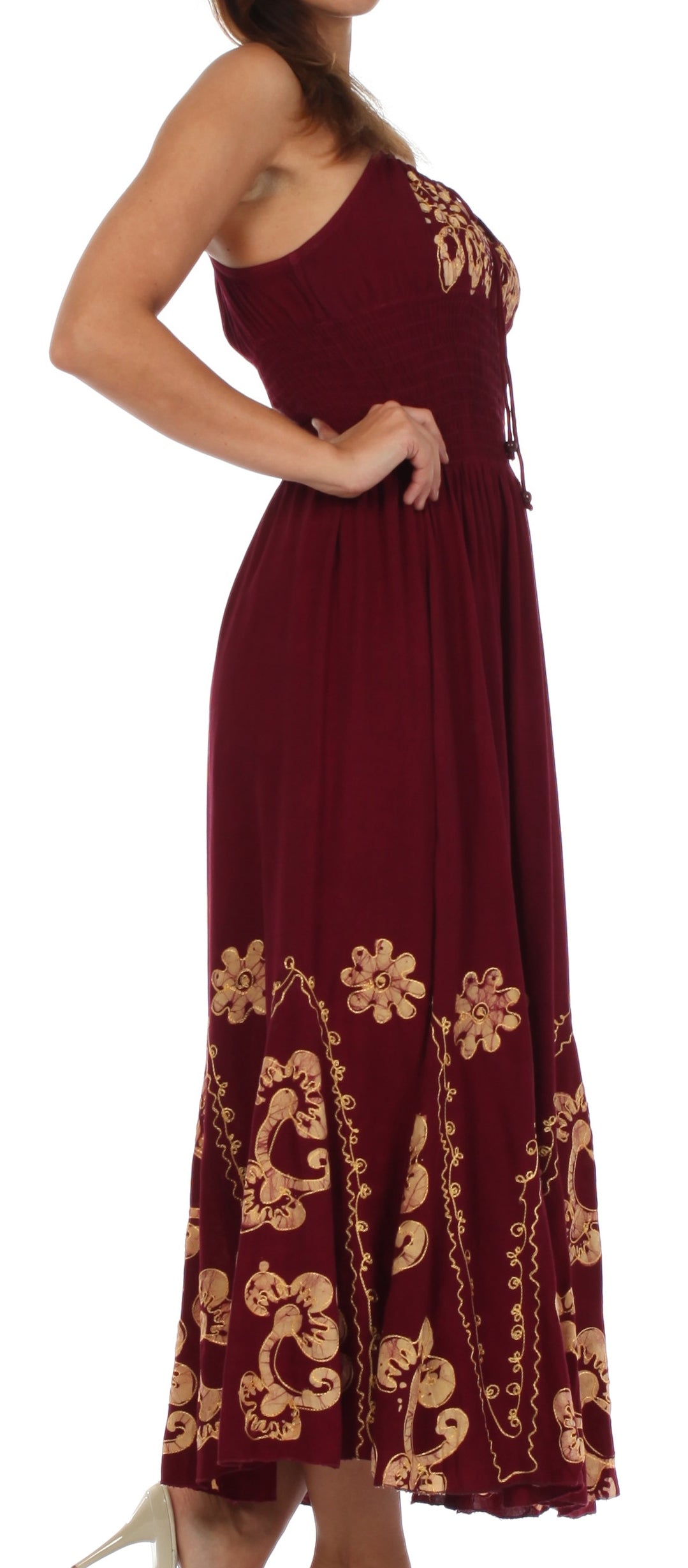 Vestido con bordados Batik de Sakkas con cintura imperio