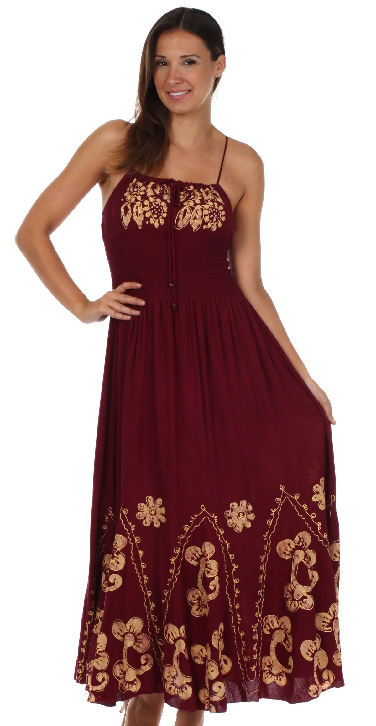 Vestido con bordados Batik de Sakkas con cintura imperio