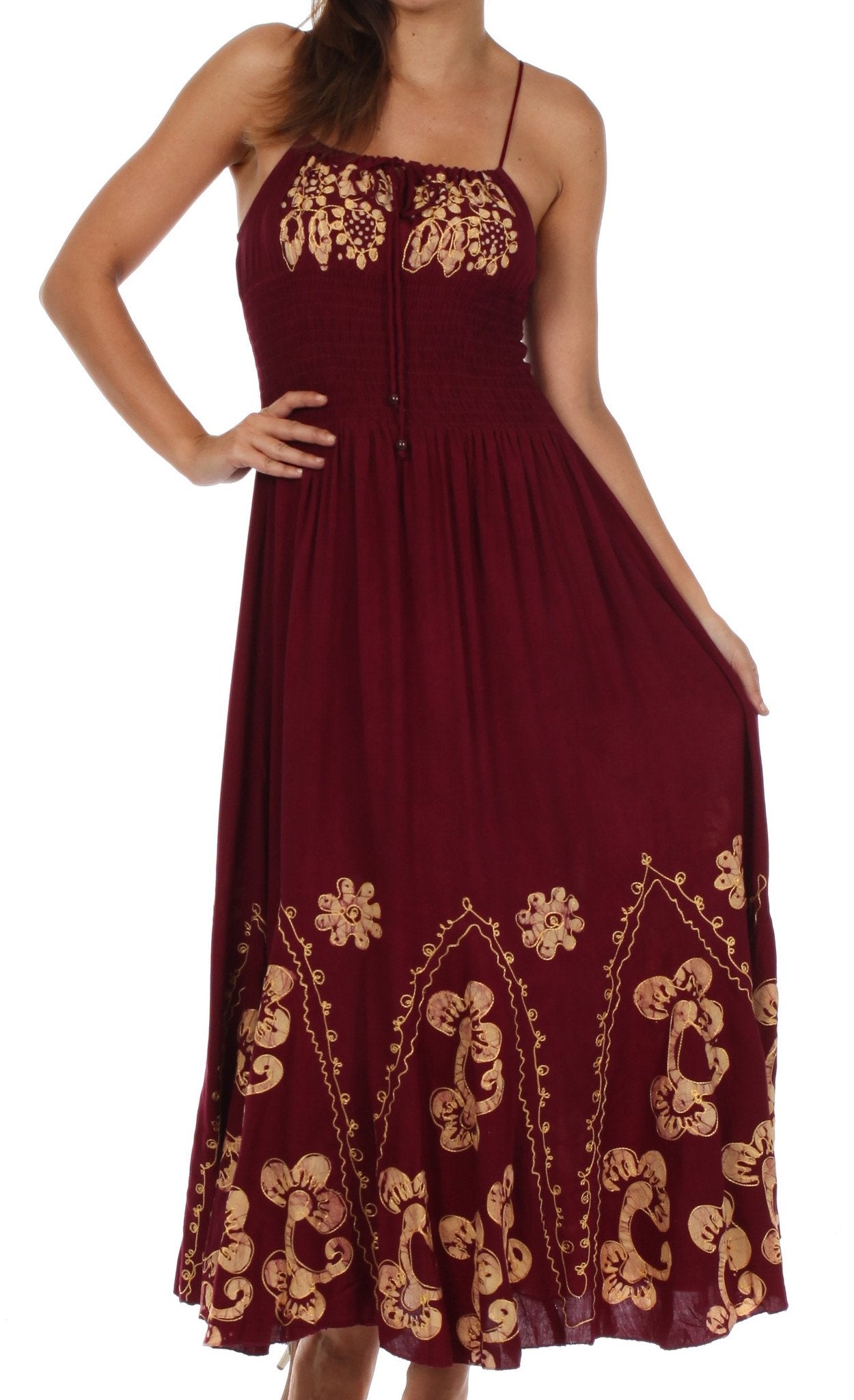 Vestido con bordados Batik de Sakkas con cintura imperio