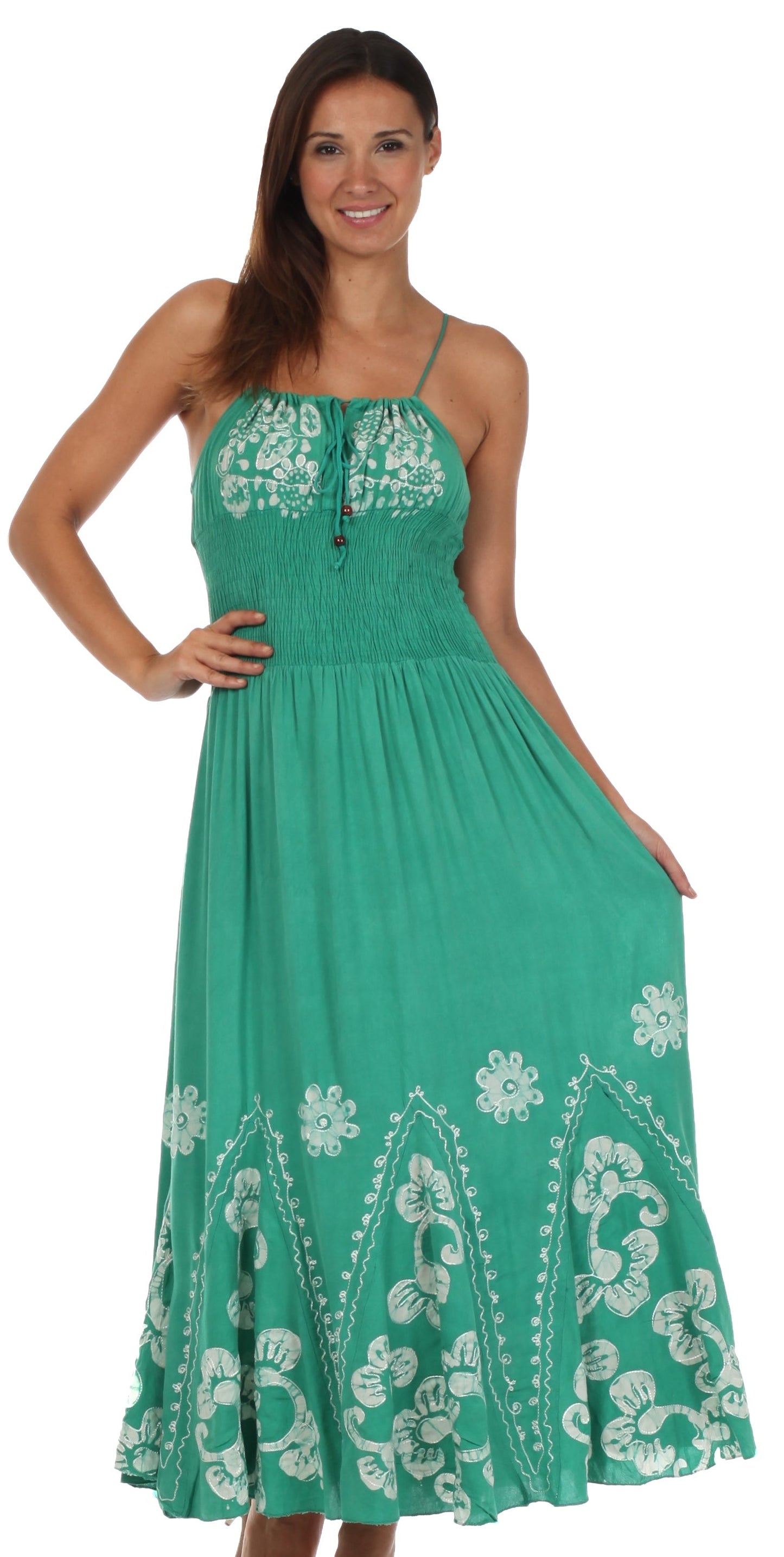 Vestido con bordados Batik de Sakkas con cintura imperio