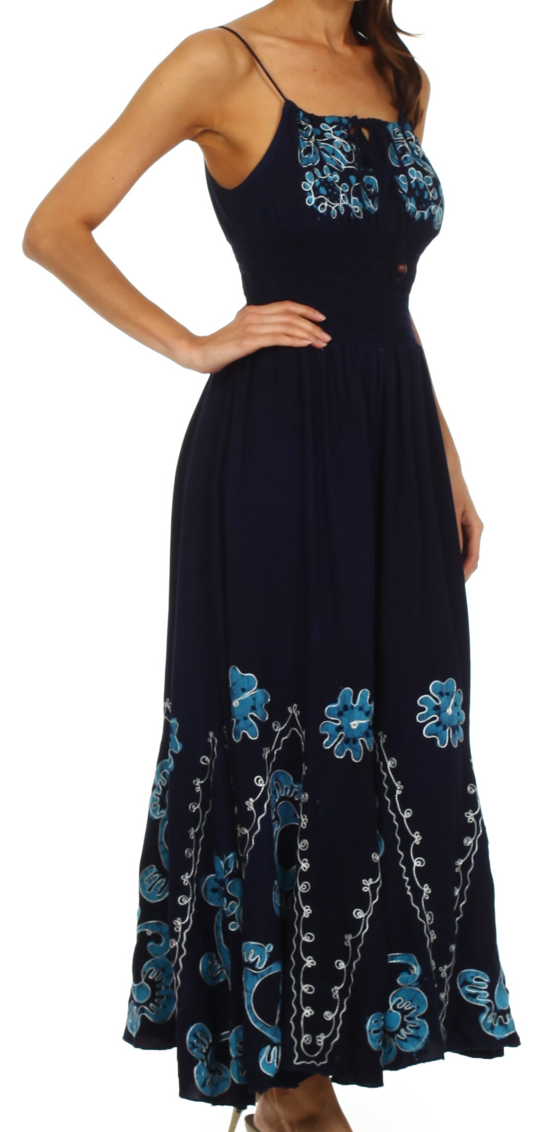 Vestido con bordados Batik de Sakkas con cintura imperio