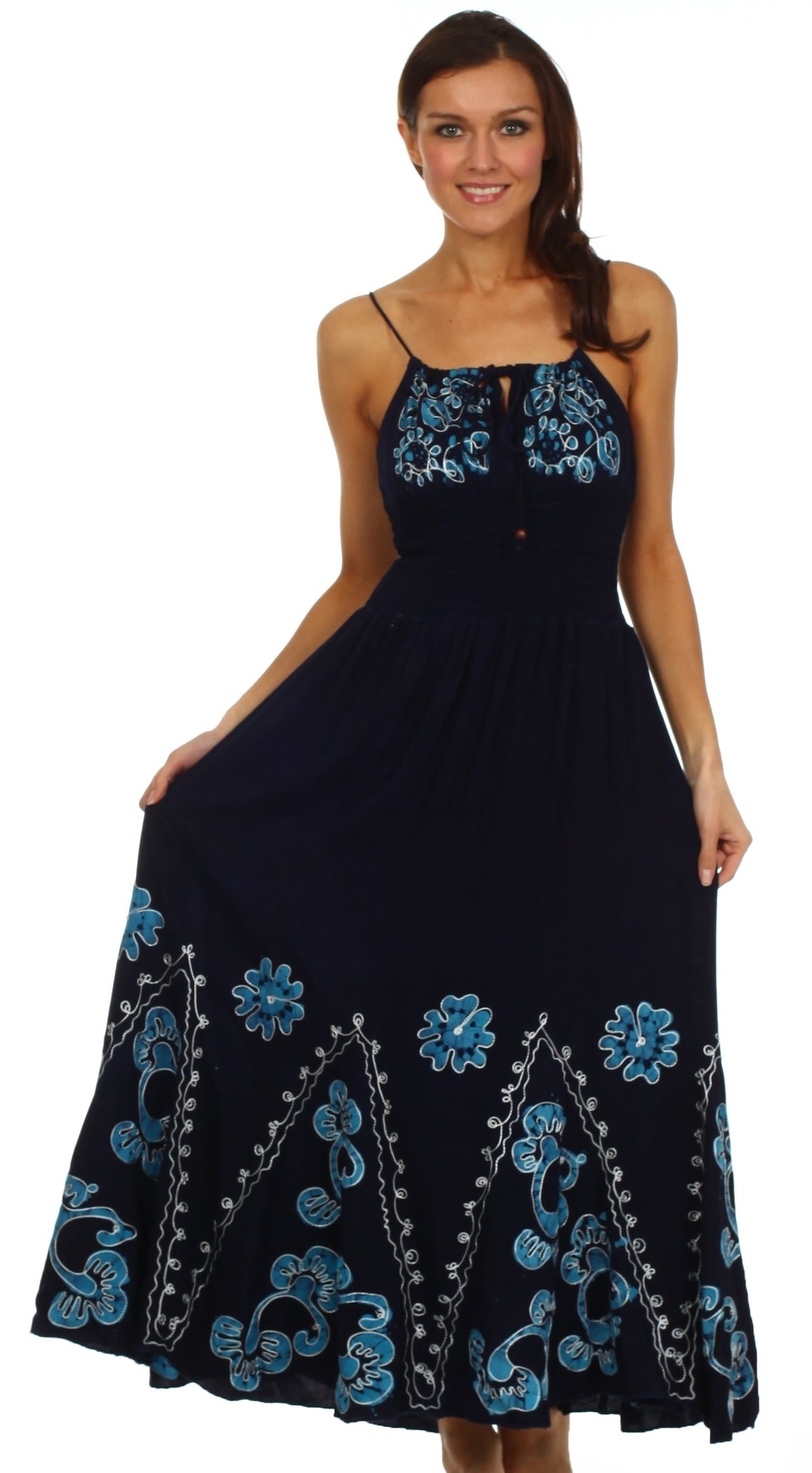 Vestido con bordados Batik de Sakkas con cintura imperio