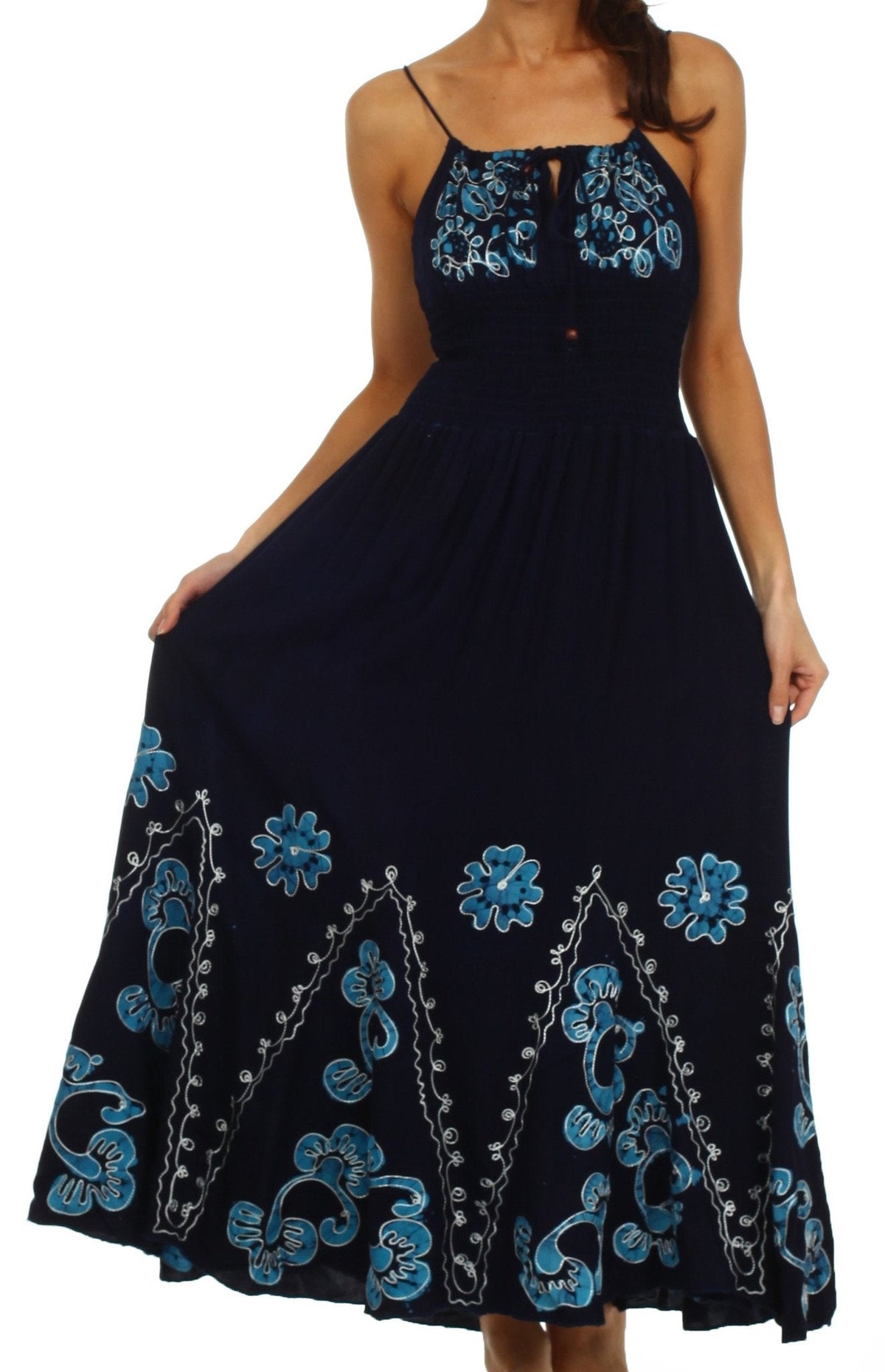 Vestido con bordados Batik de Sakkas con cintura imperio