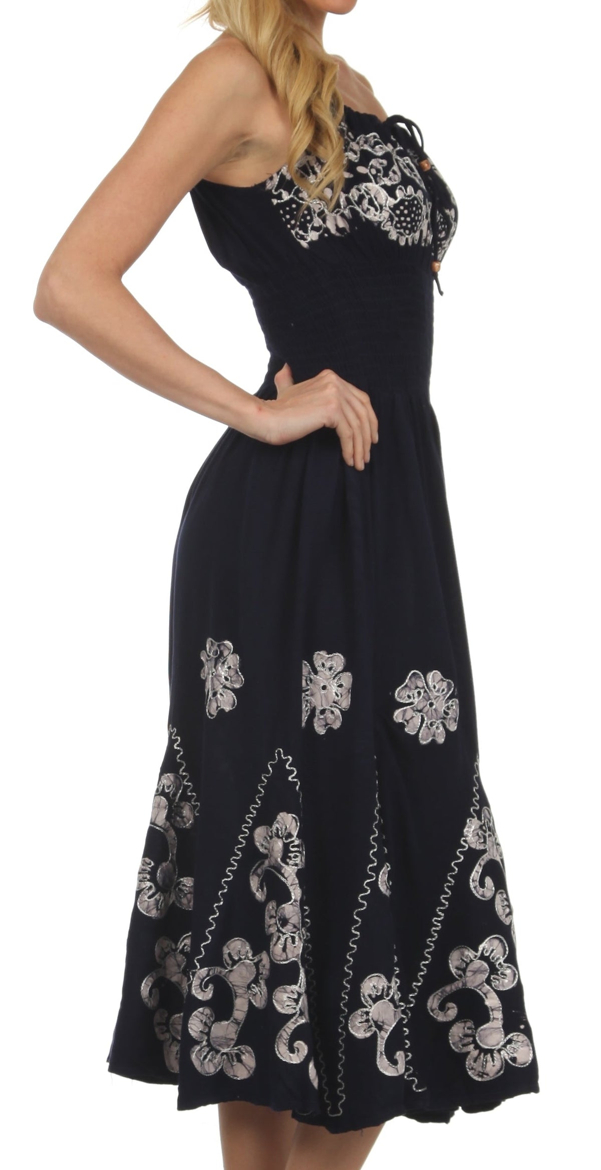 Vestido con bordados Batik de Sakkas con cintura imperio