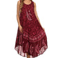 Sakkas Moon and Stars Batik Caftan Tank Dress / Cover Up