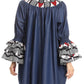 Sakkas Folami Chambray and Ankara Wax Dutch Print Muumuu Dress Relax Fit