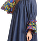 Sakkas Folami Chambray and Ankara Wax Dutch Print Muumuu Dress Relax Fit
