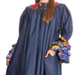 Sakkas Folami Chambray and Ankara Wax Dutch Print Muumuu Dress Relax Fit