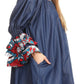 Sakkas Folami Chambray and Ankara Wax Dutch Print Muumuu Dress Relax Fit