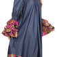Sakkas Folami Chambray and Ankara Wax Dutch Print Muumuu Dress Relax Fit