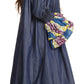 Sakkas Folami Chambray and Ankara Wax Dutch Print Muumuu Dress Relax Fit