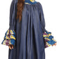 Sakkas Folami Chambray and Ankara Wax Dutch Print Muumuu Dress Relax Fit