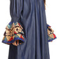 Sakkas Folami Chambray and Ankara Wax Dutch Print Muumuu Dress Relax Fit