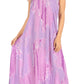 Sakkas Raquel Women's Casual Sleeveless Maxi Summer Caftan Column Dress Tie-Dye