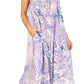 Sakkas Ilaria Women's Midi Sleeveless Casual Loose Flare Print Dress Caftan Pocket