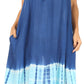Sakkas Ilaria Women's Midi Sleeveless Casual Loose Flare Print Dress Caftan Pocket