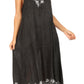 Sakkas Ilaria Women's Midi Sleeveless Casual Loose Flare Print Dress Caftan Pocket