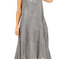 Sakkas Ilaria Women's Midi Sleeveless Casual Loose Flare Print Dress Caftan Pocket