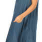 Sakkas Ilaria Women's Midi Sleeveless Casual Loose Flare Print Dress Caftan Pocket