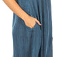 Sakkas Ilaria Women's Midi Sleeveless Casual Loose Flare Print Dress Caftan Pocket