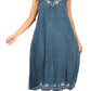 Sakkas Ilaria Women's Midi Sleeveless Casual Loose Flare Print Dress Caftan Pocket