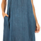 Sakkas Ilaria Women's Midi Sleeveless Casual Loose Flare Print Dress Caftan Pocket