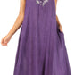 Sakkas Ilaria Women's Midi Sleeveless Casual Loose Flare Print Dress Caftan Pocket