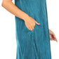 Sakkas Ilaria Women's Midi Sleeveless Casual Loose Flare Print Dress Caftan Pocket