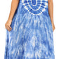 Sakkas Leonor Women's Maxi Sleeveless Tank Long Print Dress with Pockets and Ties