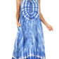 Sakkas Leonor Women's Maxi Sleeveless Tank Long Print Dress with Pockets and Ties