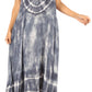 Sakkas Leonor Women's Maxi Sleeveless Tank Long Print Dress with Pockets and Ties