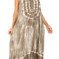 Sakkas Leonor Women's Maxi Sleeveless Tank Long Print Dress with Pockets and Ties