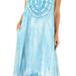 Sakkas Leonor Women's Maxi Sleeveless Tank Long Print Dress with Pockets and Ties