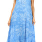 Sakkas Leonor Women's Maxi Sleeveless Tank Long Print Dress with Pockets and Ties