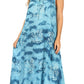 Sakkas Leonor Women's Maxi Sleeveless Tank Long Print Dress with Pockets and Ties